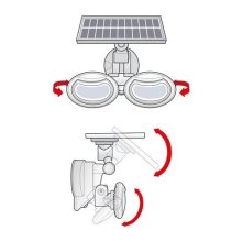 Mozgásérzékelős szolár reflektor, 2 COB LED