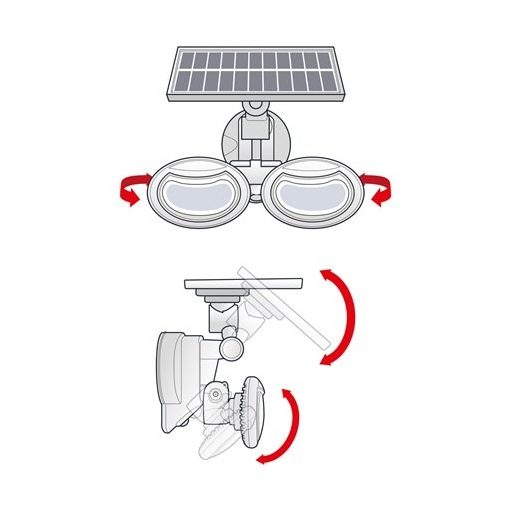 Mozgásérzékelős szolár reflektor, 2 COB LED