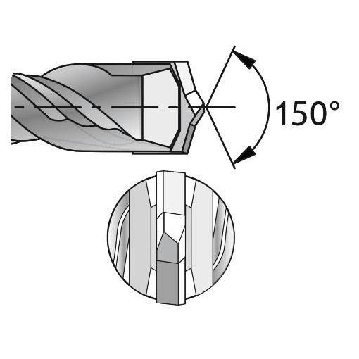 Kőzetfúró 2 élű 5,0…25,0/210 mm DIAGER TWISTER2 